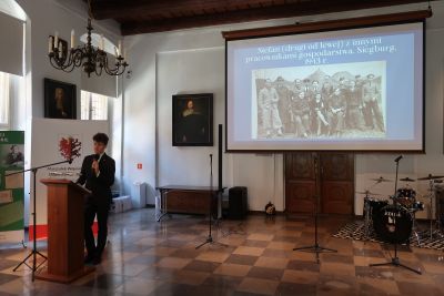 slajd z prezentacji laureata I miejsca w kategorii w kategorii uczniów liceów, techników oraz szkół branżowych Norberta...