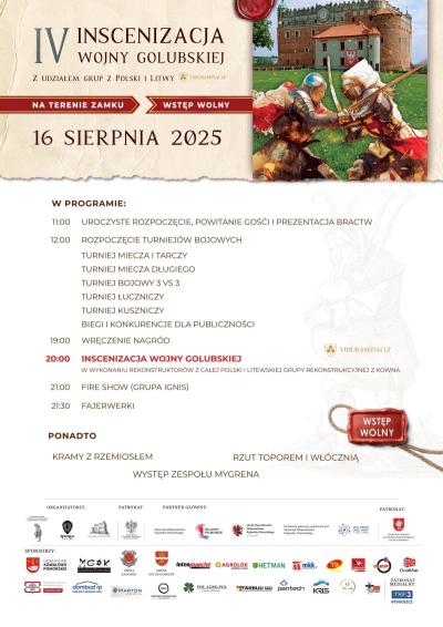 Inscenizacja Wojny Golubskiej plakat informacyjny