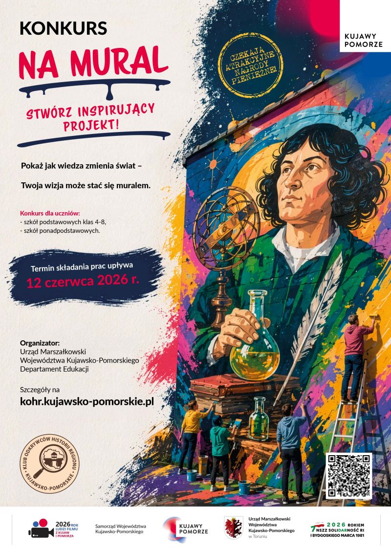 Kujawsko-Pomorski Konkurs na Projekt Muralu „Mikołaj Kopernik – od astronomii do nauk medycznych”