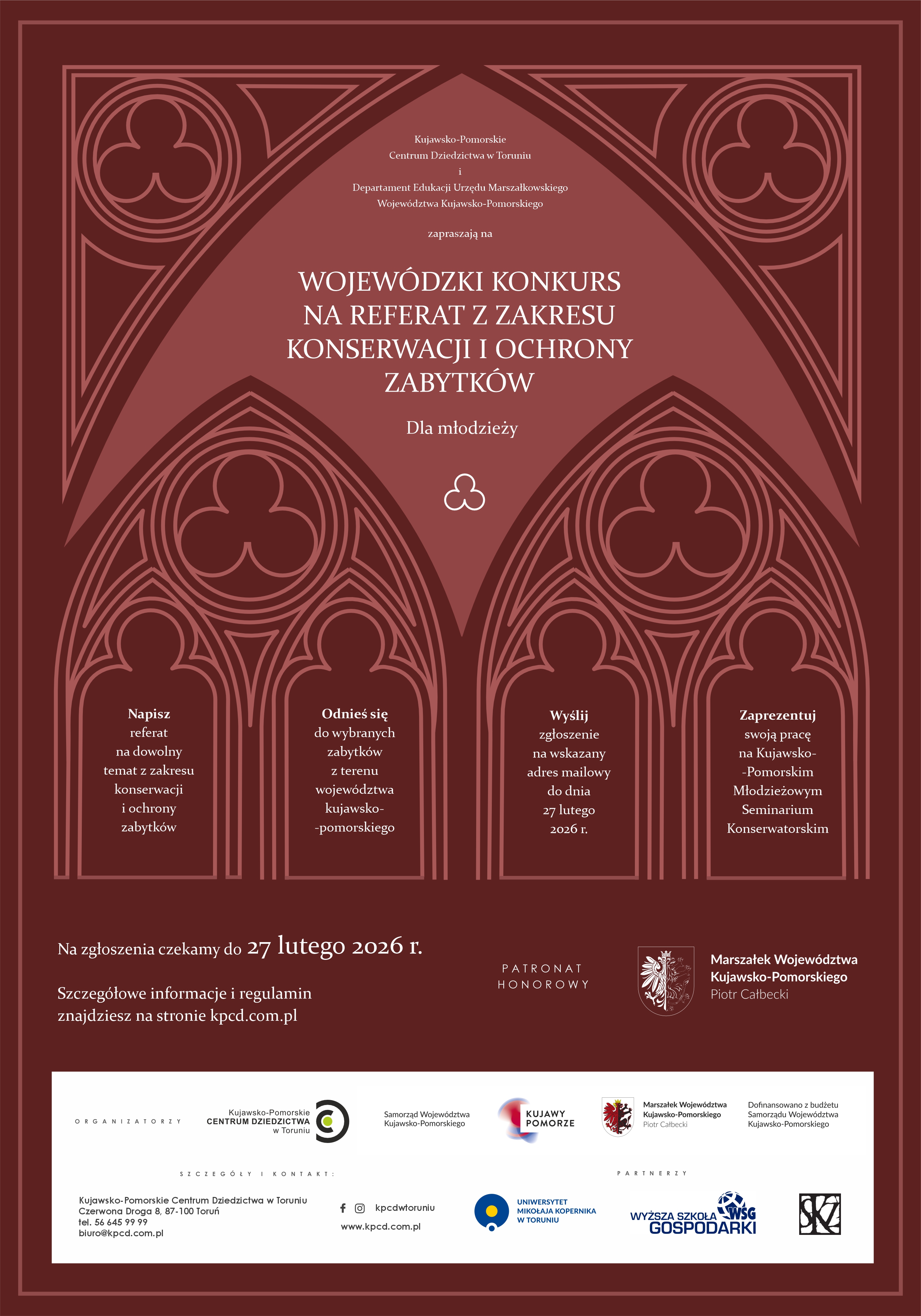 Wojewódzki Konkurs na referat z zakresu konserwacji i ochrony zabytków.